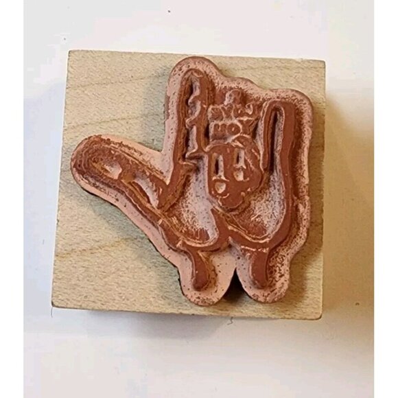 Inkadinkado I Love You American Sign Language 173J Wood Mount Rubber Stamp - Picture 2 of 4